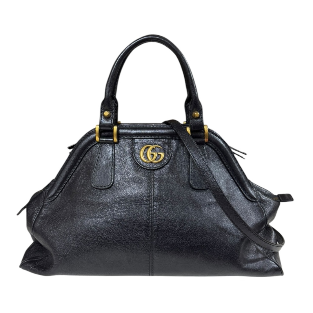 GUCCI - グッチ リベル ショルダーバッグ レザー 516459 ブラック レディース GUCCI  中古