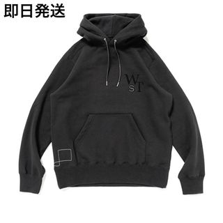sacai - WTAPS x sacai Flock Print Hoodie Hoody 黒の通販 by sacai - WTAPS x sacai Flock Print Hoodie Hoody 黒の通販 by