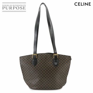 セリーヌ(CELINE)のセリーヌ CELINE マカダム柄 トート バッグ PVC レザー ブラック ブラウン ゴールド 金具 ヴィンテージ Macadam Tote Bag VLP 90265160(トートバッグ)