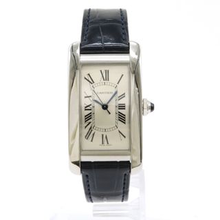カルティエ(Cartier)のCartier カルティエ タンクアメリカンMM SS 革ベルト ボーイズ オートマ AT 腕時計 WSTA0017(腕時計(アナログ))
