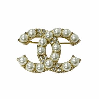シャネル(CHANEL)のシャネル CHANEL ブローチ コサージュ ゴールド ココマーク ラインストーン(ブローチ/コサージュ)