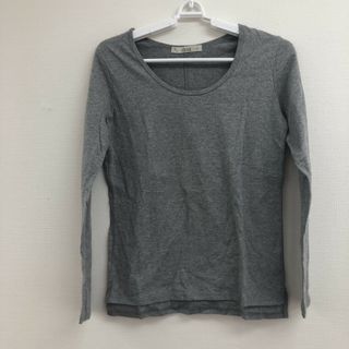 【SHUCA】シュカ　グレー系　M　長袖トップス　ロンＴ　無地　シンプル　カジュアル　カットソー(カットソー(長袖/七分))
