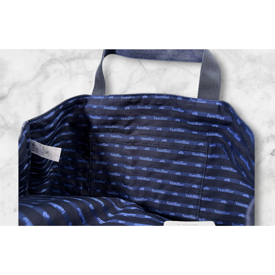 familiar ×コーンズコラボ 車刺繍デニムトートバッグ familiar