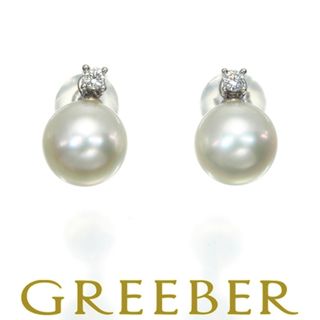 TASAKI - TASAKI タサキ ピアス パール 真珠 6.8mm ダイヤ TASAKI - TASAKI タサキ ピアス パール 真珠 6.8mm ダイヤ