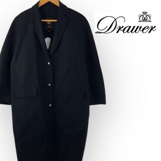 Drawer - yori*ウールチェックノーカラーコート 38の通販 by Drawer - yori*ウールチェックノーカラーコート 38の通販 by