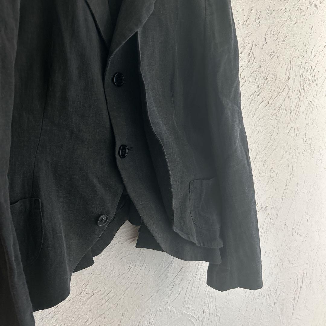 美品】 Yohji Yamamoto ノワール デザインジャケット リネン混 美品】 Yohji Yamamoto ノワール デザインジャケット リネン混