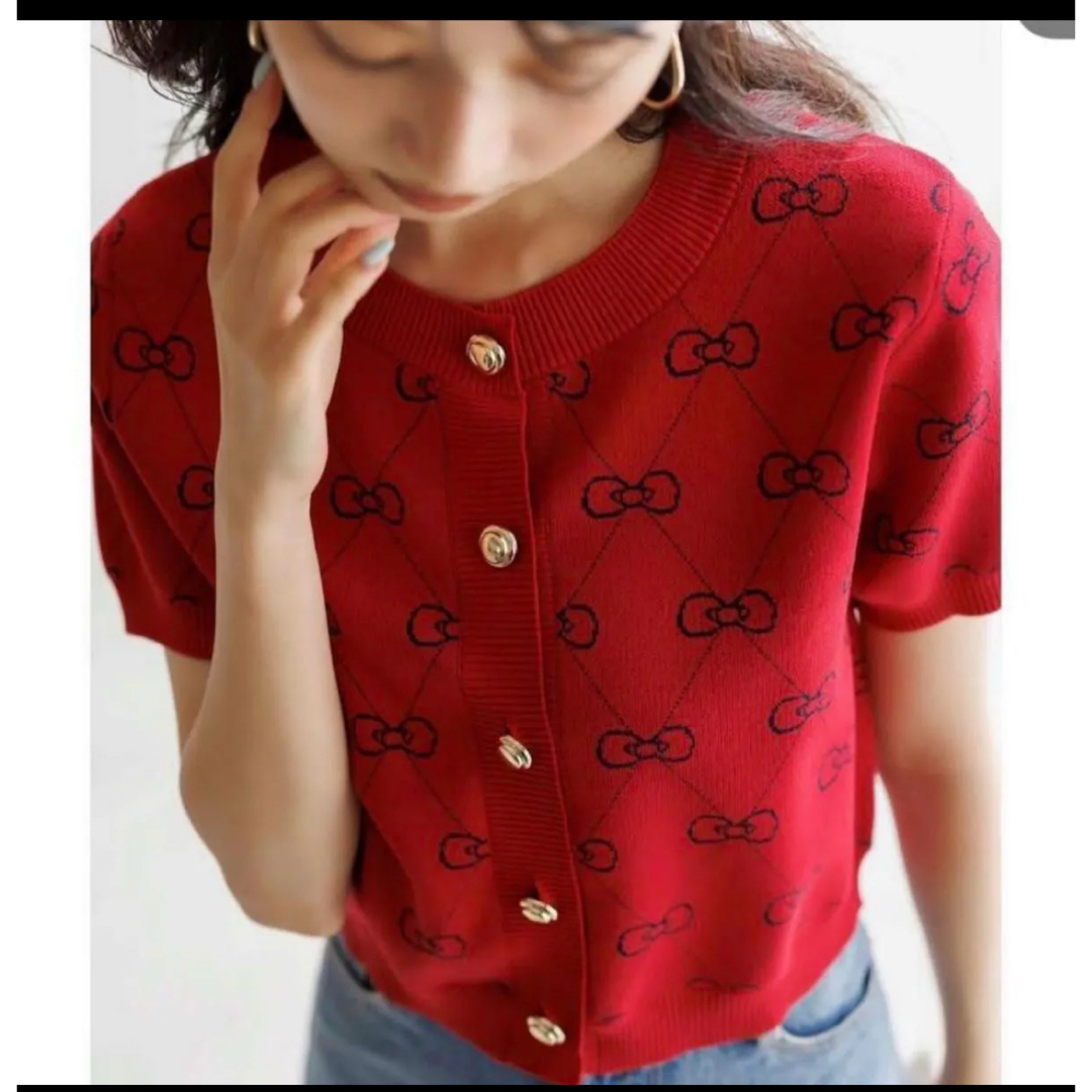 Rirandture - 〈Hello Kittyコラボ〉リボンジャガードニット Rirandture - 〈Hello Kittyコラボ〉リボンジャガードニット