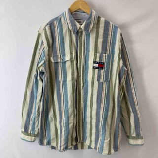 トミーヒルフィガー(TOMMY HILFIGER)のTOMMY HILFIGER トミーヒルフィガー メンズ 長袖シャツ ストライプ サックス系 XL(シャツ)
