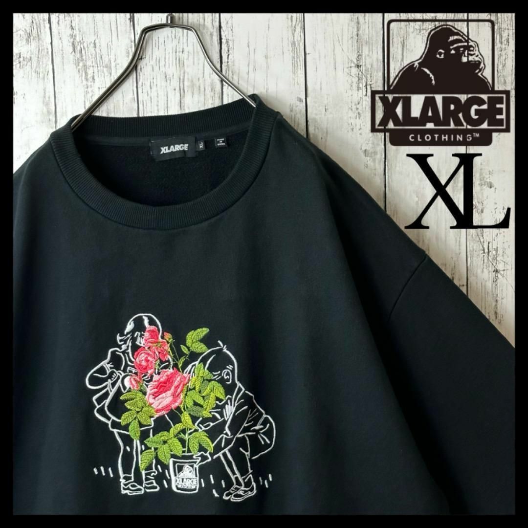 XLARGE - エクストララージ ゴリラポッド 花柄 スウェット 刺繍 XLARGE - エクストララージ ゴリラポッド 花柄 スウェット 刺繍