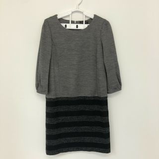 【Reflect】リフレクト　グレー、黒ストライプ　9　長袖ワンピース　ボーダー　カジュアル　シンプル(その他)