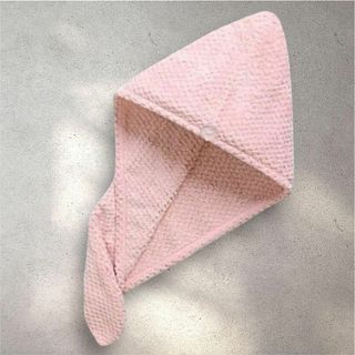 パイズム タオル ドライヘアキャップ 抜け毛防止シャワー　ピンク　ふわふわ(タオル/バス用品)