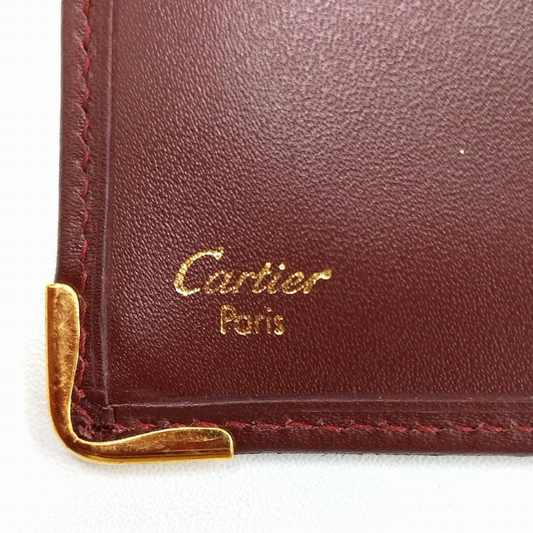 カルティエ(Cartier) カーフレザー マスト ドゥ カルティエ 2つ折り札入れ ボルドー 【中古】 JA-19828 カルティエ(Cartier) カーフレザー マスト ドゥ カルティエ 2つ折り札入れ ボルドー 【中古】 JA-19828