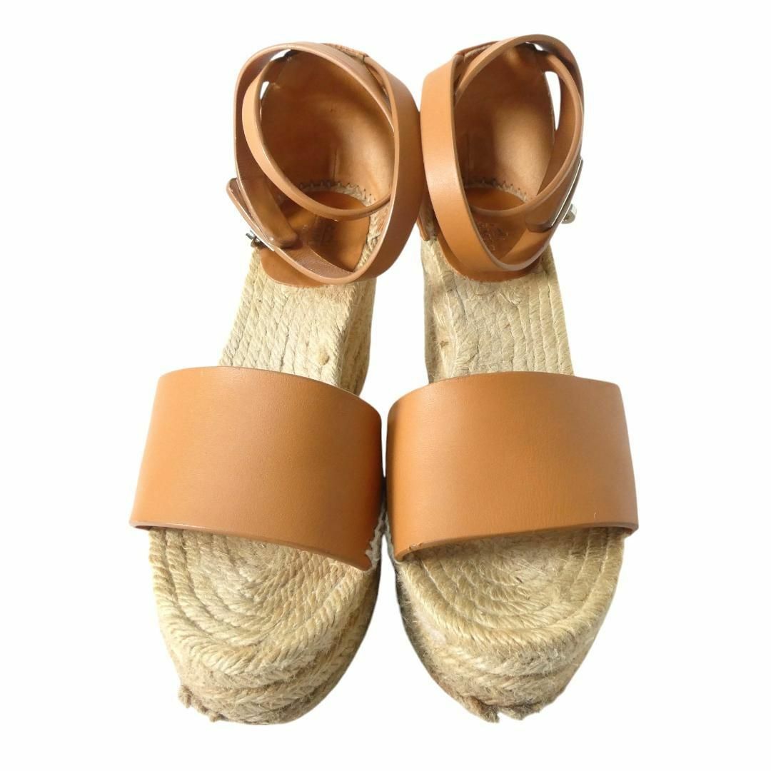 HERMES ティボリ レザー アンクルストラップ ウェッジソール HERMES ティボリ レザー アンクルストラップ ウェッジソール