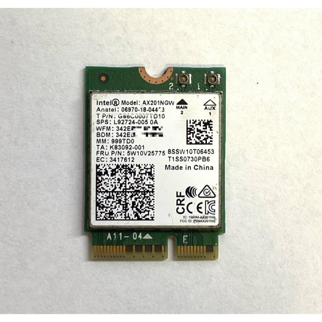 Wi-Fi6 AX201 無線LANカードBT5.2 5W10V25775 スマホ/家電/カメラのPC/タブレット(PCパーツ)の商品写真