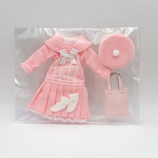 リカちゃんキャッスル 22cm ドレス セーラーワンピース制服 ピンク 0762(人形)