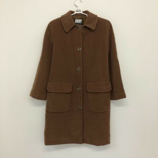 【DKNY DONNA KARAN NEW YORK】ダナキャランニューヨーク　茶系　P　ステンカラーコート　ロングコート(その他)