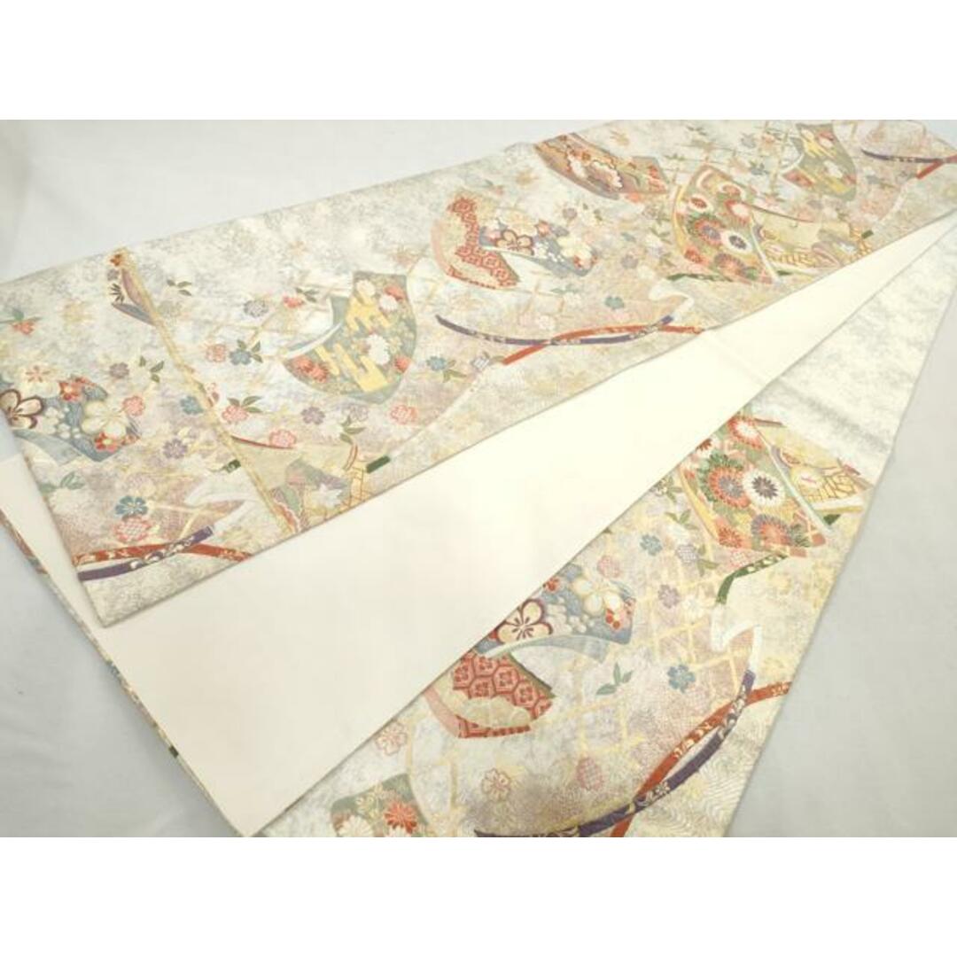 平和屋着物□六通柄袋帯 唐織 扇草花文 金糸 逸品 ar6398 (平和 平和屋着物□六通柄袋帯 唐織 扇草花文 金糸 逸品 ar6398 (平和