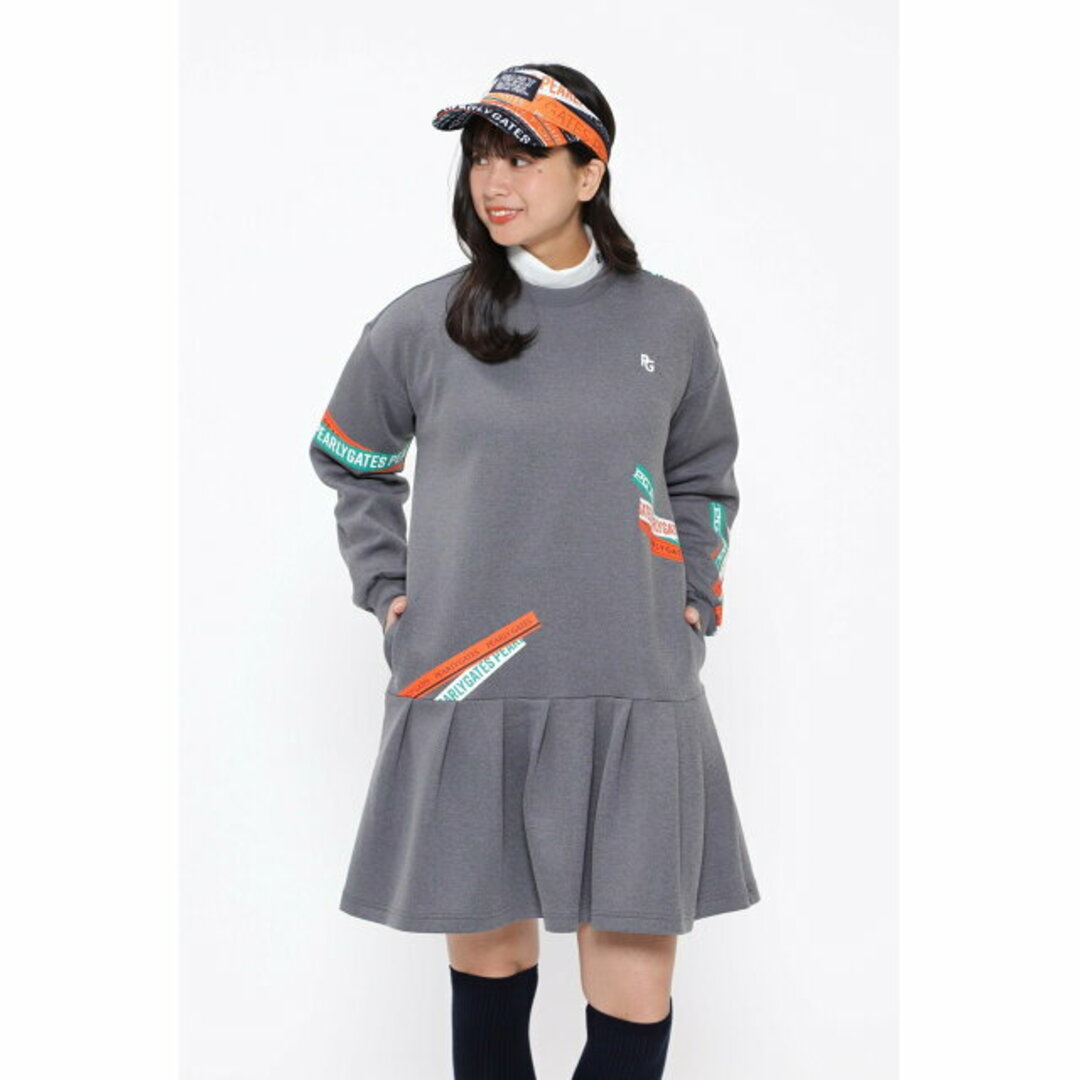 グレー】カノコダンボールクルーネックワンピース