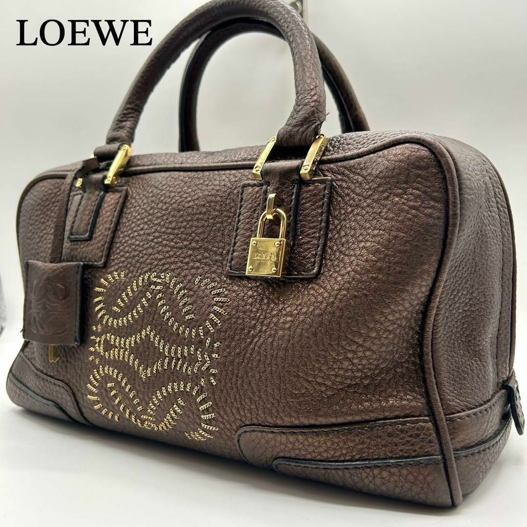 LOEWE - 【超希少】ロエベ アマソナ28 ブロンズ アナグラム カデナ クロシェット 本革