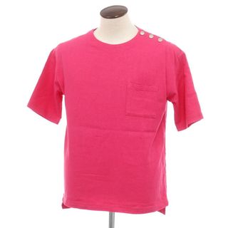 【中古】ロリエット ROLIAT リネンコットン クルーネック 半袖Ｔシャツ ピンク【サイズL】【メンズ】(Tシャツ/カットソー(半袖/袖なし))