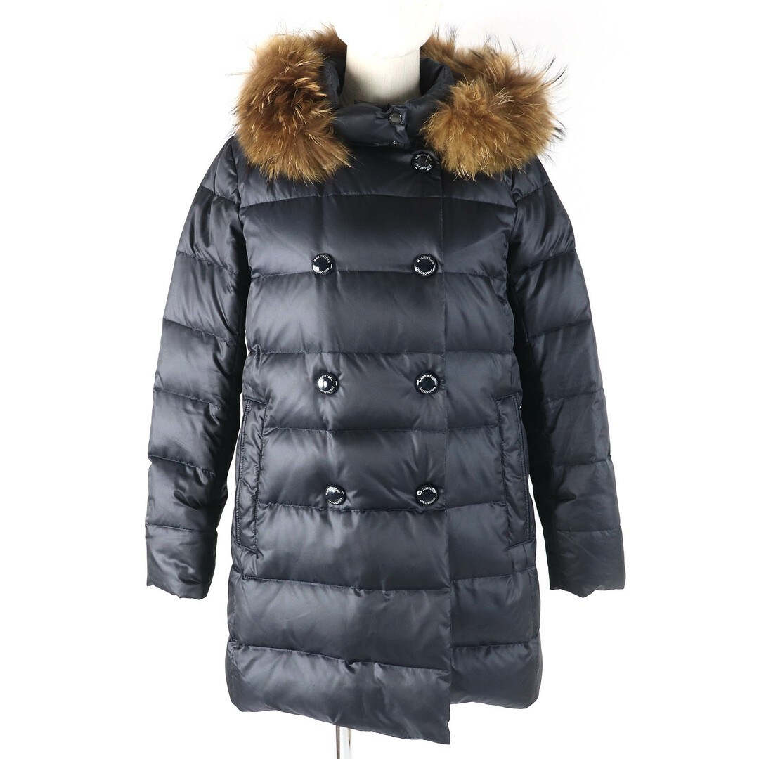 MACKINTOSH PHILOSOPHY - 極美品△MACKINTOSH PHILOSOPHY マッキントッシュフィロソフィー ロゴボタン ファー・フード付き ダウンジャケット ダウンコート ダークネイビー 36 正規品 レディース