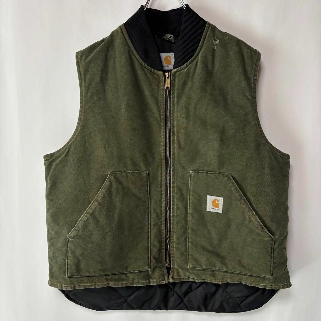 carhartt - カーハート ダックベスト オリーブグリーン 古着 carhartt - カーハート ダックベスト オリーブグリーン 古着