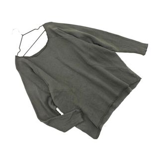 アズールバイマウジー(AZUL by moussy)のAZUL BY MOUSSY アズールバイマウジー スウェット カットオフ プルオーバー カットソー sizeF/グレー ◇■ レディース(カットソー(長袖/七分))