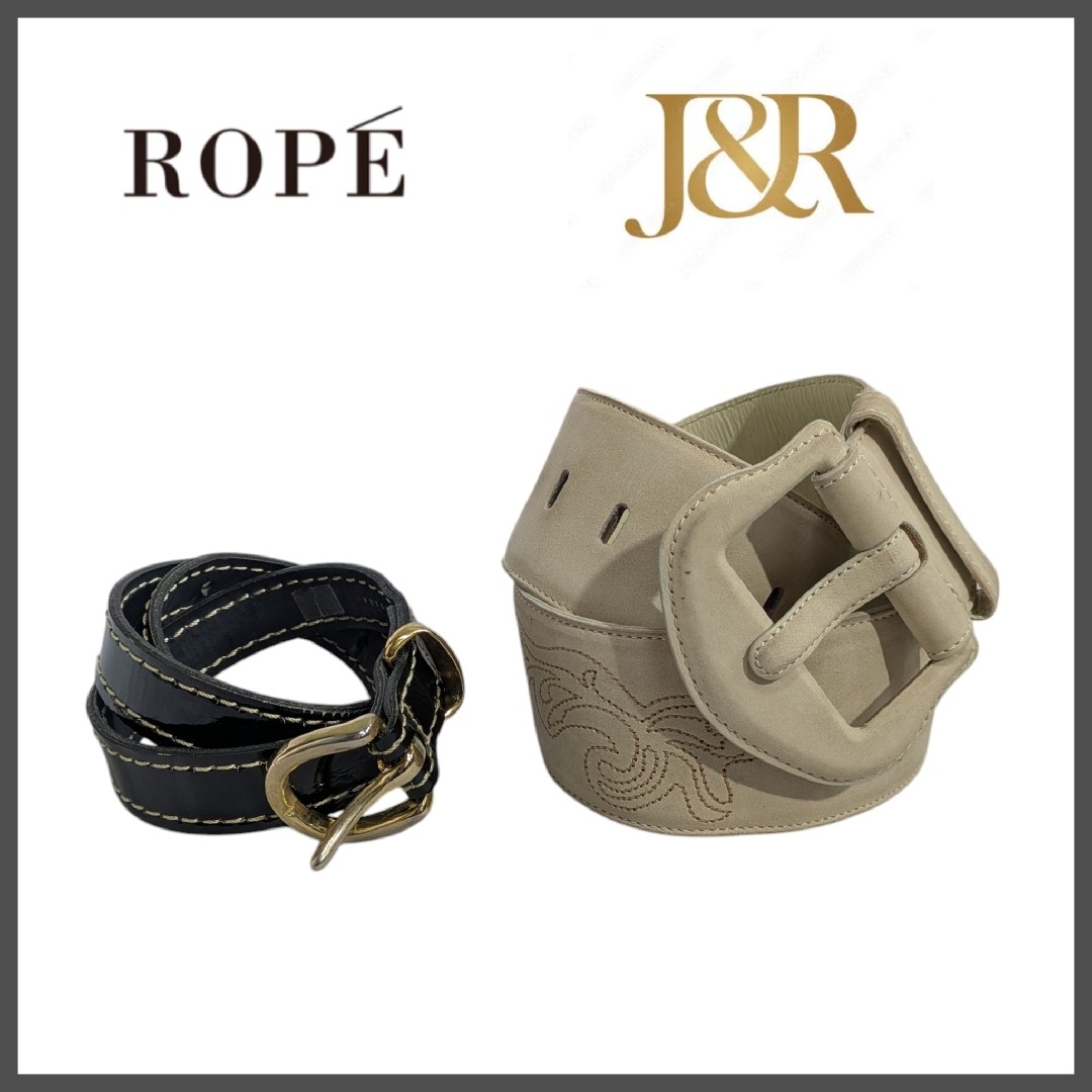 J & R★ホワイトベルト&ROPÉ★ブラックベルト レディース2本セット♪ | フリマアプリ ラクマ J & R★ホワイトベルト&ROPÉ★ブラックベルト レディース2本セット♪ | フリマアプリ ラクマ