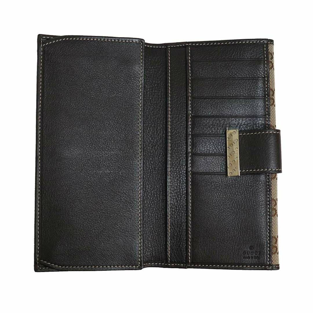 グッチ Wホック 二つ折り長財布 GGキャンバス レザー ベージュ ブラウン 茶 ゴールド金具 212089 GUCCI(未使用保管品) グッチ Wホック 二つ折り長財布 GGキャンバス レザー ベージュ ブラウン 茶 ゴールド金具 212089 GUCCI(未使用保管品)