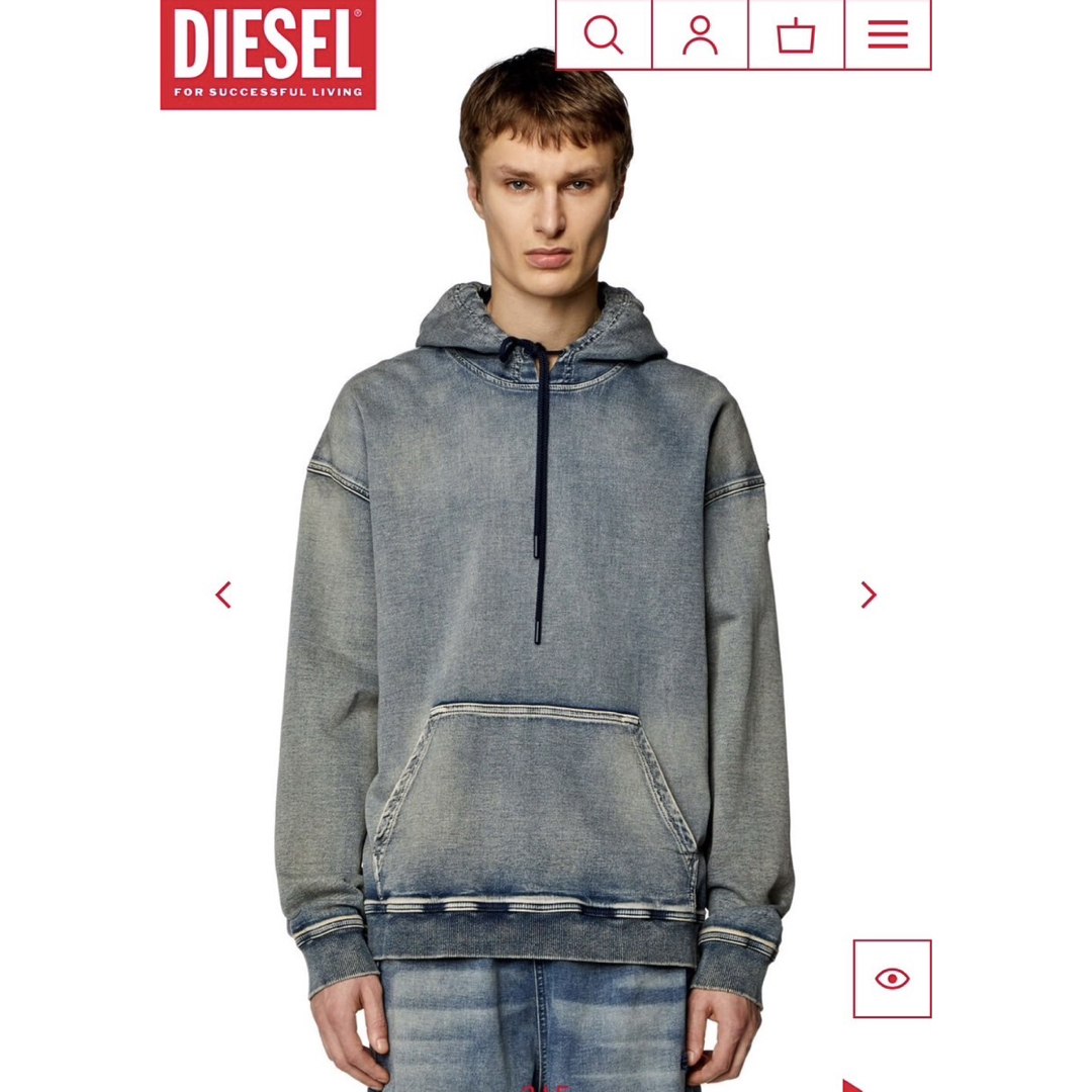 DIESEL - 定価64900円 ディーゼル スウェット パーカー デニム DIESEL - 定価64900円 ディーゼル スウェット パーカー デニム
