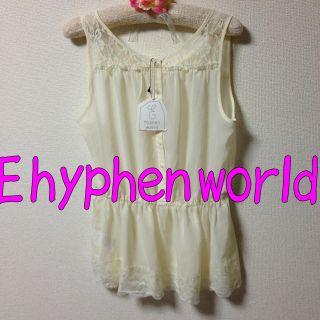 イーハイフンワールドギャラリー(E hyphen world gallery)の新品未使用タグ付き♡透けレースシフォン♡(シャツ/ブラウス(半袖/袖なし))