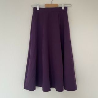 【Kobe Lettace】神戸レタス　パープル　ロングスカート　ボトムス　無地　シンプル　Aライン　美品(ロングスカート)