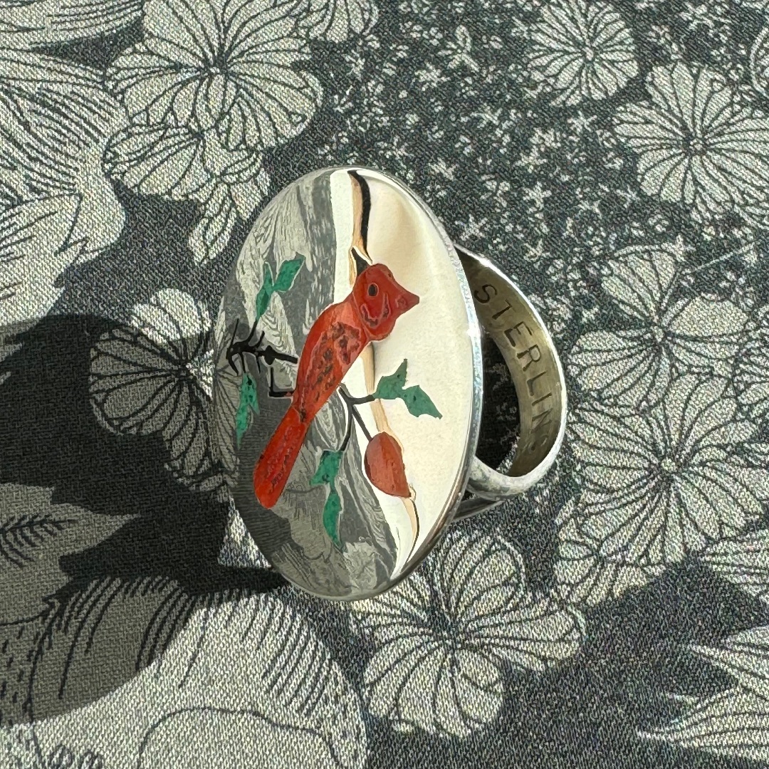 Cardinal』カーディナル 鳥 リング ナバホ族 インディアンジュエリー Cardinal』カーディナル 鳥 リング ナバホ族 インディアンジュエリー
