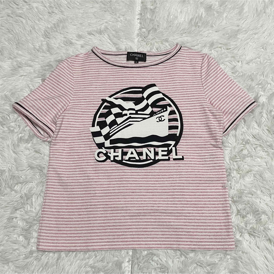 CHANEL - 【即完売モデル】シャネル LA PAUSAボーダー Tシャツ CHANEL - 【即完売モデル】シャネル LA PAUSAボーダー Tシャツ