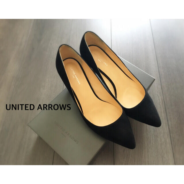 UNITED ARROWS(ユナイテッドアローズ)のUNITED ARROWS スエードパンプス 黒 レディースの靴/シューズ(ハイヒール/パンプス)の商品写真