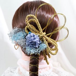 髪飾り 卒業式 成人式 前撮り 結婚式 着物 水引 和装 ドライフラワー アスル(ヘアピン)