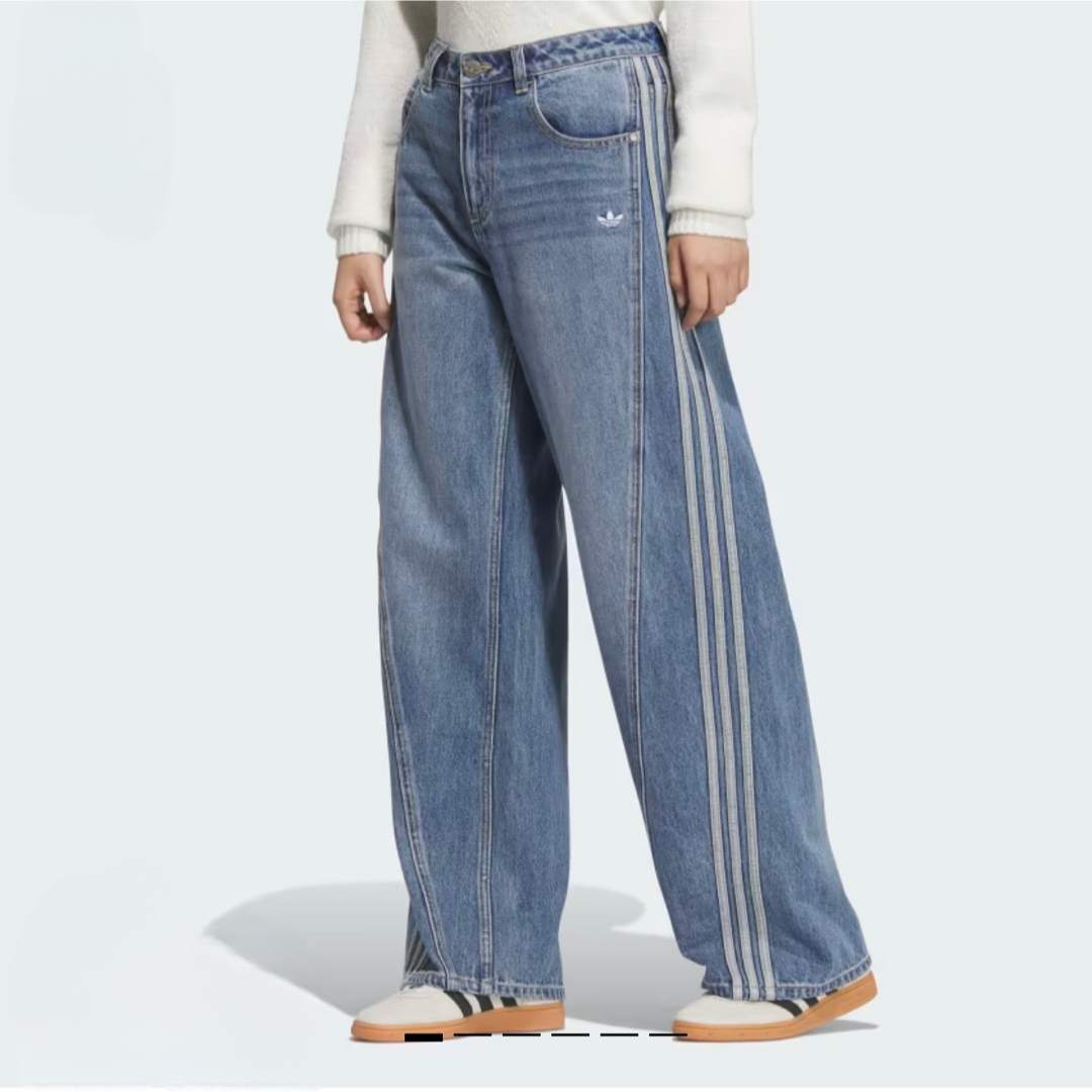 adidas - adidas ルーズデニム パンツ 海外限定 ブルー Lサイズ adidas - adidas ルーズデニム パンツ 海外限定 ブルー Lサイズ