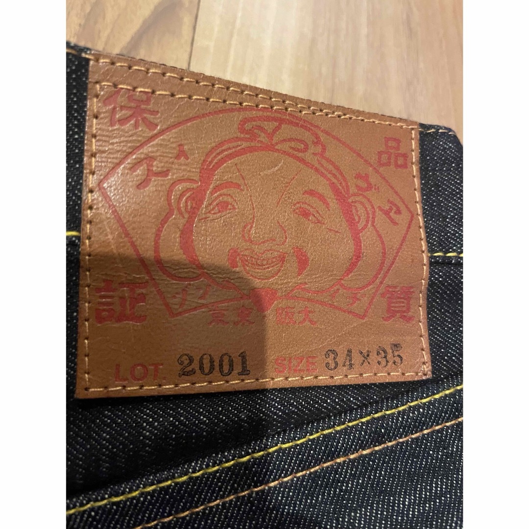 EVISU - サイズ34 大黒 切り抜き家紋 2001 極太 極美品 エヴィス EVISU - サイズ34 大黒 切り抜き家紋 2001 極太 極美品 エヴィス