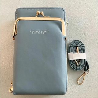 【スマホポーチ / スマホショルダー】サコッシュ ブルー  ショルダーバッグ (ショルダーバッグ)