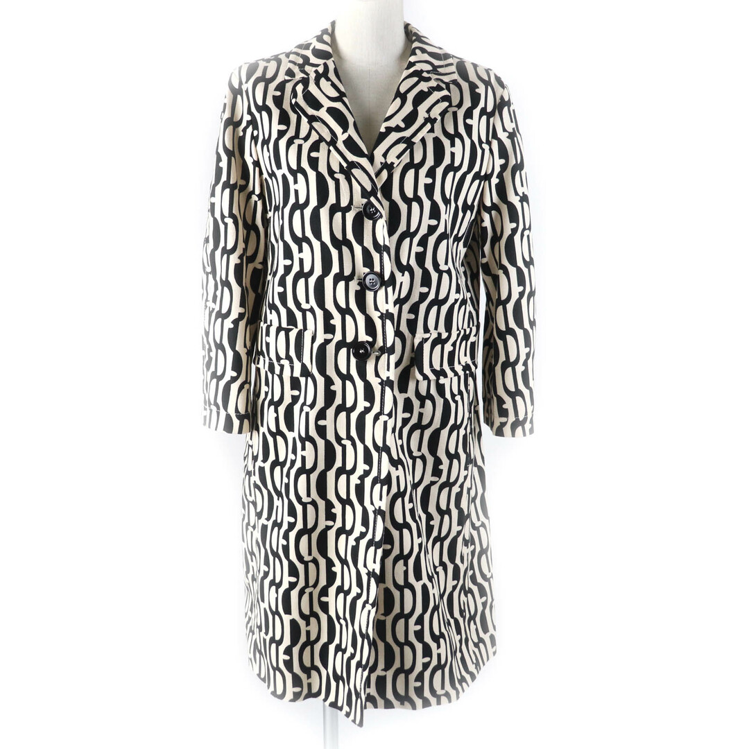 未使用品★S MaxMara DESIGN FOR EASY LIVING  エス マックスマーラ 912101226 総柄 チェスターコート アイボリー ブラック 40 正規品 レディース