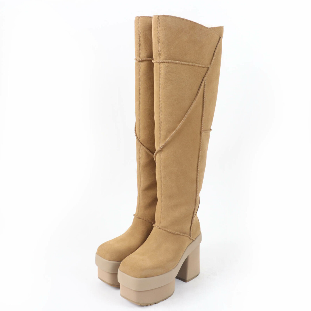 UGG - 未使用品☆UGG アグ ニューハイツ プラットフォーム エクストラブーツ ムートン ニーハイブーツ チェスナット 7 箱付き レディース