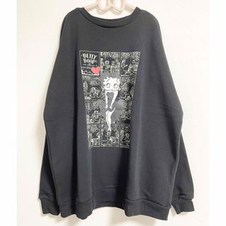ベティブープ(Betty Boop)の新品未使用 BettyBoop ベティ・ブープ トレーナー ブラック ML 黒(トレーナー/スウェット)