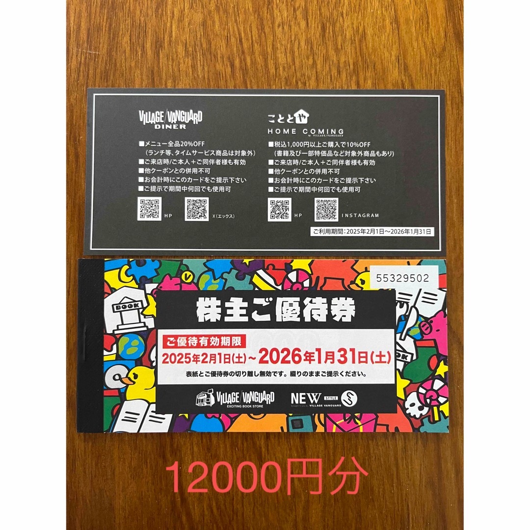 ビレッジバンガード 株主優待1000円12枚（ヴィレッジヴァン