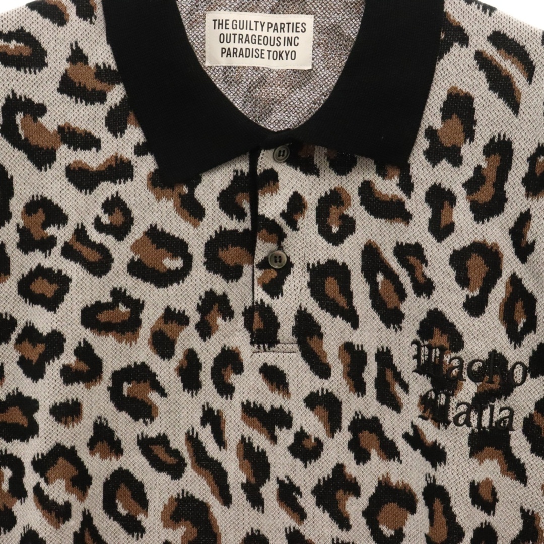 WACKO MARIA ワコマリア Leopard Knit Jacquard Polo Shirt レオパード ニット ジャガード 半袖ポロシャツ WACKO MARIA ワコマリア Leopard Knit Jacquard Polo Shirt レオパード ニット ジャガード 半袖ポロシャツ