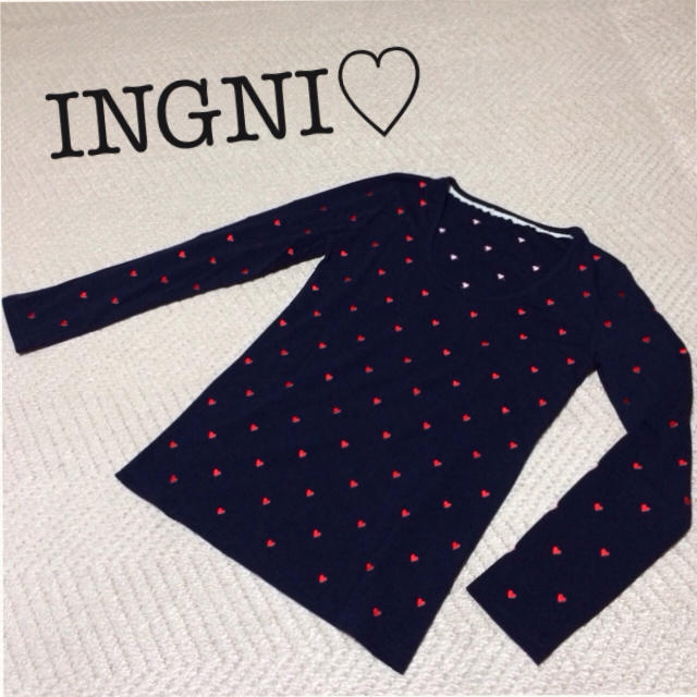 INGNI(イング)のINGNI ハートドット ロンT ♡ レディースのトップス(Tシャツ(長袖/七分))の商品写真