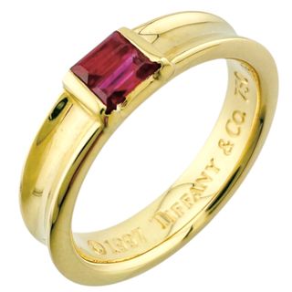 ティファニー(Tiffany & Co.)のティファニー リング 指輪 12.5号 18金 K18イエローゴールド ルビー レディース TIFFANY&Co.  中古(リング(指輪))