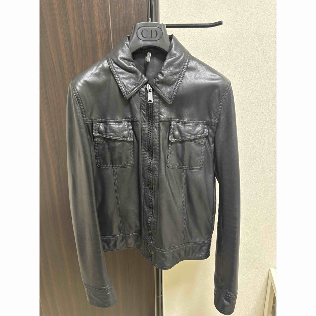 DIOR HOMME - DIOR HOMME クロスポケットレザーブルゾンの通販 DIOR HOMME - DIOR HOMME クロスポケットレザーブルゾンの通販