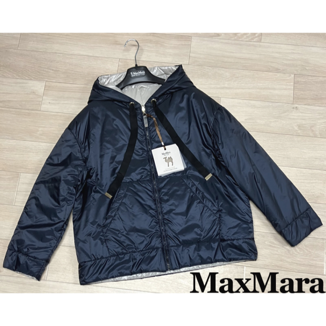 'S Max Mara - マックスマーラ The Cube フード付きリバーシブルブルゾン ネイビー