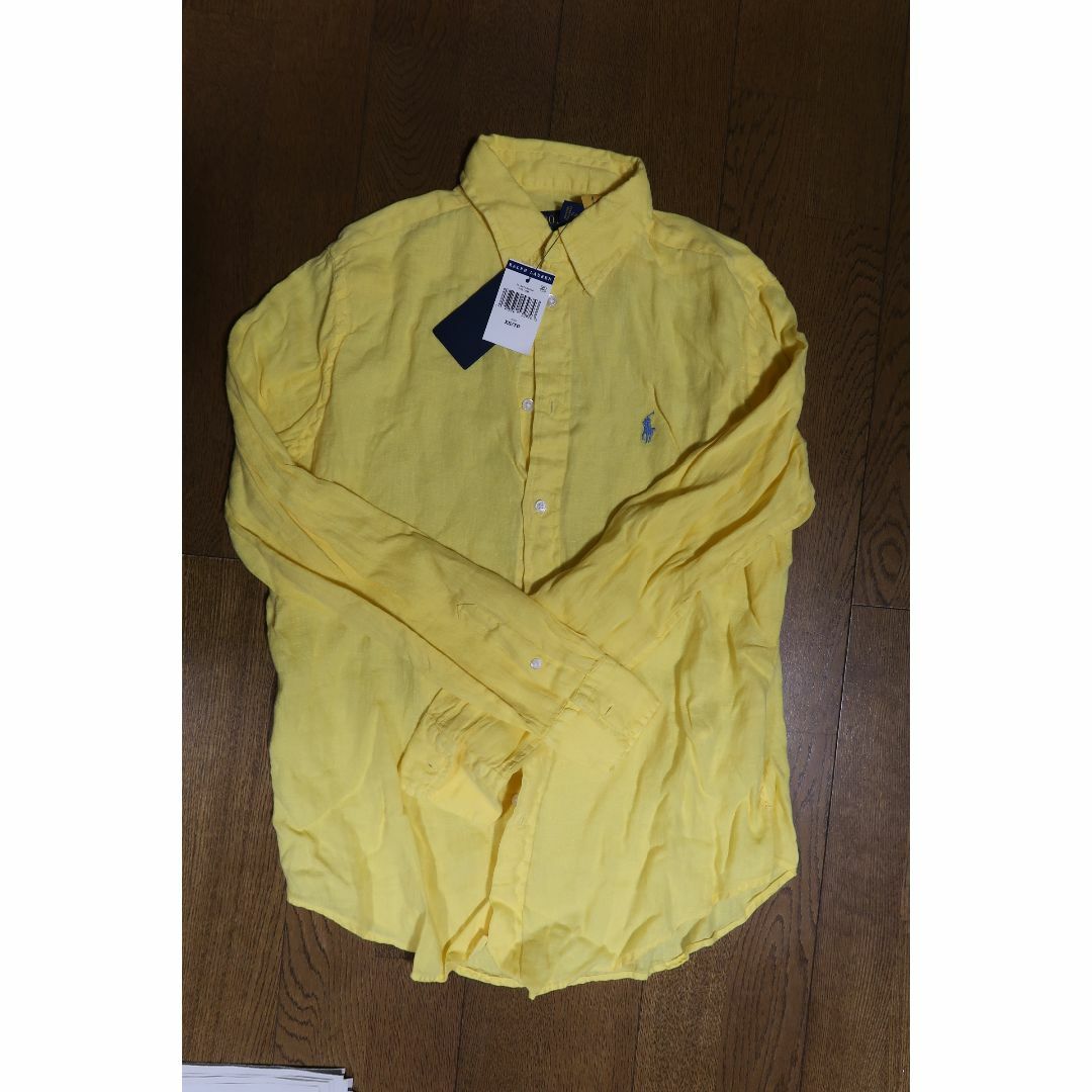 POLO RALPH LAUREN - 【人気】ポロラルフローレン リネンシャツ 麻100% 長袖シャツ イエローXＳ