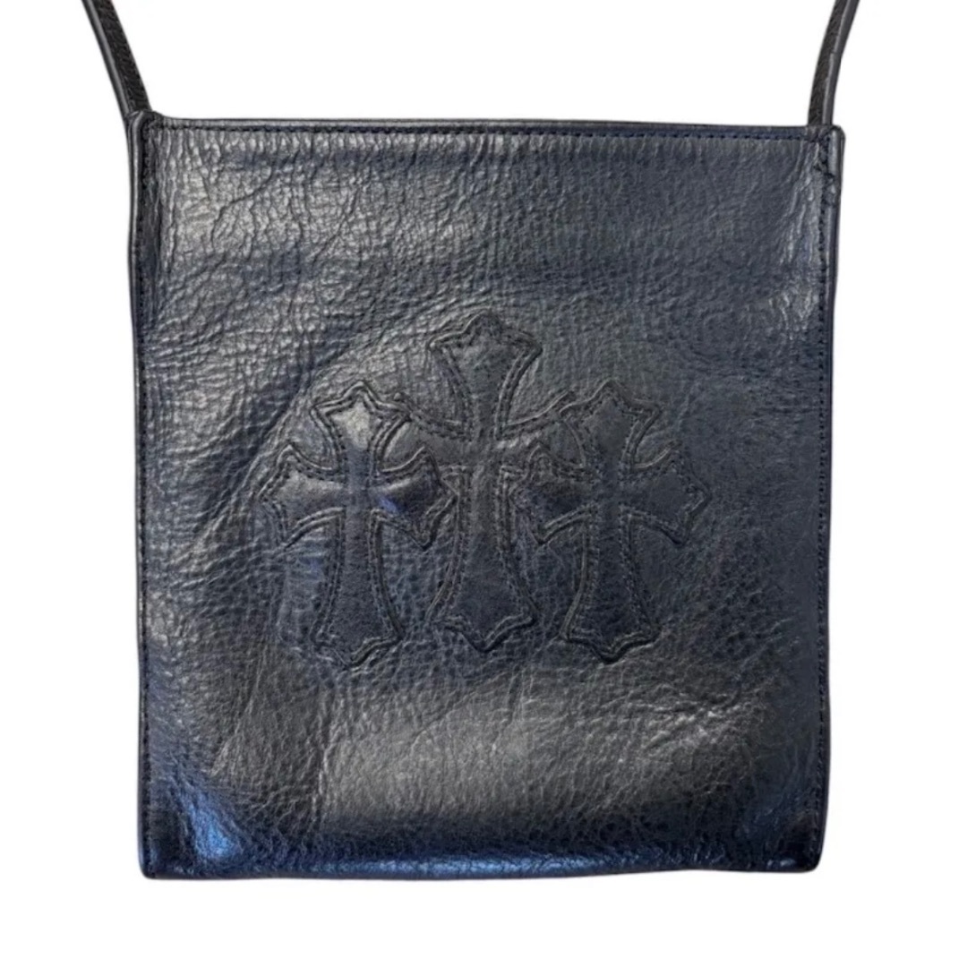 Chrome Hearts - クロムハーツ CHROME HEARTS ■ 【 SQ PKT 3CEME CRS 】 スクエア ポケット 3クロス パッチ レザー ショルダーバッグ